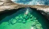 Giola Lagoon, uma piscina natural perto da aldeia de Astris, em Thassos, nas ilhas gregas