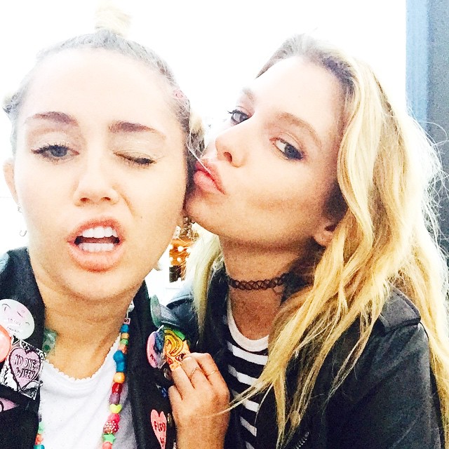 Miley Cyrus and rumoured girlfriend Stella Maxwell seen 