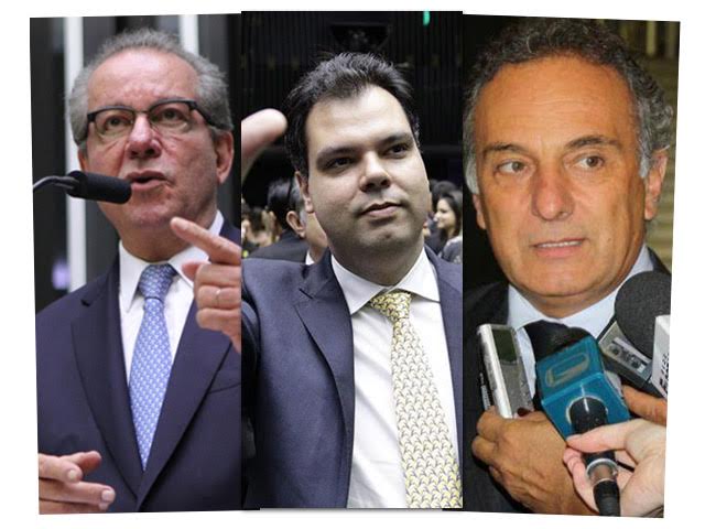 O ex-deputado José Aníbal e os deputados federais Bruno Covas e Ricardo Tripoli || Créditos: Reprodução Facebook