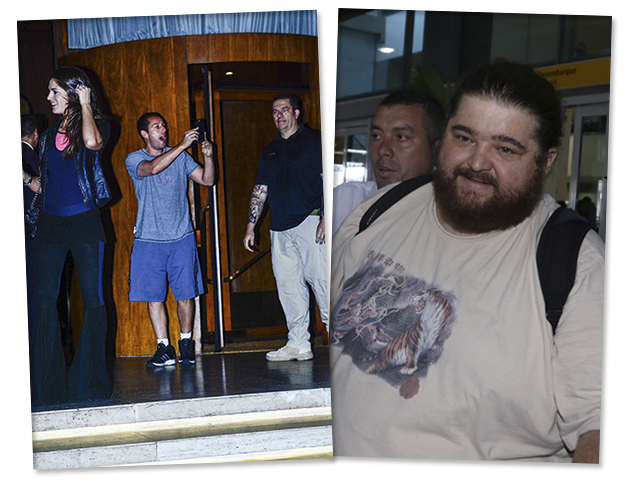 Adam Sandler na porta do Fasano e Jorge Garcia na chegada a São Paulo  ||  Créditos: AgNews