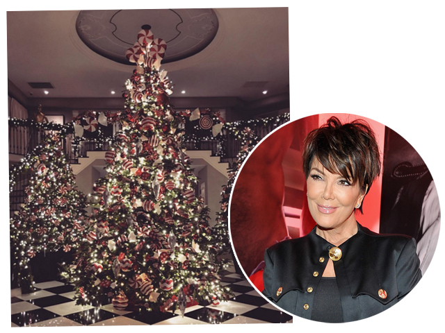 Kris Jenner e suas três árvores de Natal  ||  Créditos: Reprodução Instagram / Getty Images