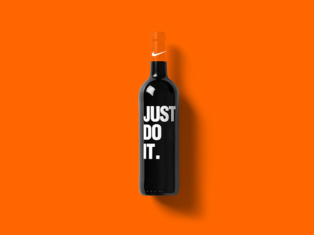 O possível rótulo de vinho da Nike  ||  Créditos: Divulgação/Thomas Olliver