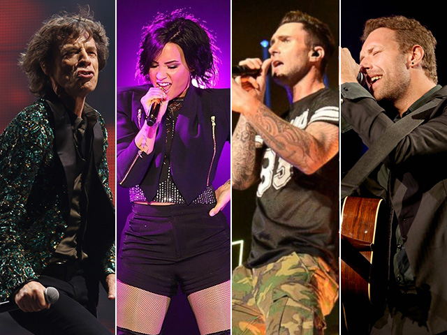 The Rolling Stones, Demi Lovato, Maroon 5 e Coldplay desembarcam por aqui em 2016 || Créditos: Getty Images