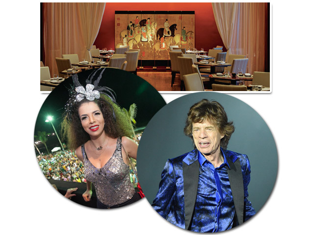 Vanessa da Mata e Mick Jagger saíram para jantar no Mee, restaurante do Copacabana Palace... || Créditos: Divulgação/ Fernando Torres/ Getty Images