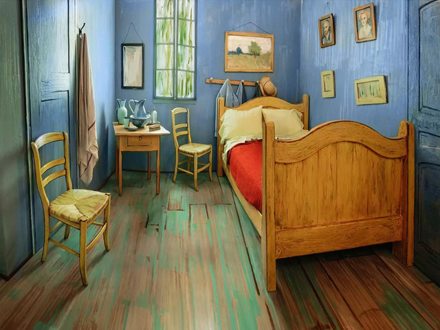 Quarto de Van Gogh sai da moldura e vira cômodo que pode ser alugado no airbnb  || Créditos: Divulgação Airbnb