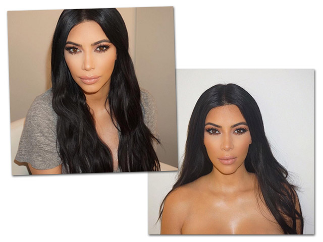 As fotos do tutorial de maquiagem compartilhadas por Kim Kardashian || Créditos: Reprodução Instagram
