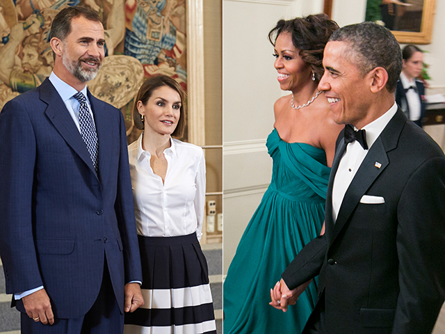 Letizia e Felipe, reis da Espanha e Barack e Michelle Obama  ||  Créditos: Getty Images