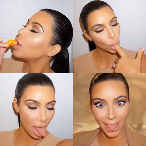 Kim Kardashian compartilhou no Instagram seu amor pelo Cheetos