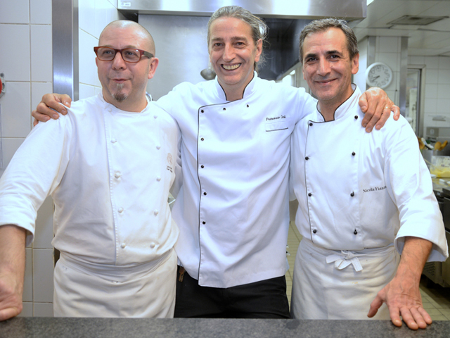 Os chefs Luca Orini, Francesco Carli e Nicola Finamore