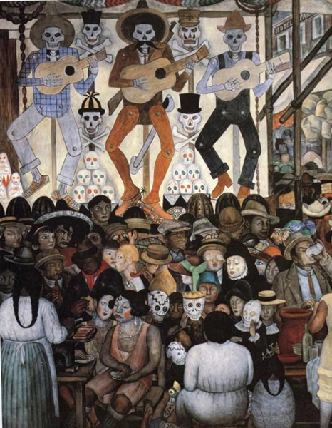 "Dia dos Mortos" - obra de 1924 no Ministério de Educação do México