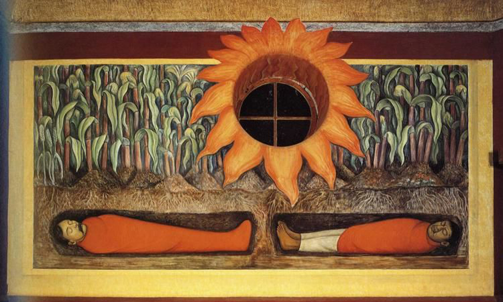 "O sangue dos Mártires Revolucionários Fertilizando a Terra" - obra feita na Universdade Autônoma de Chipango no México, em 1927