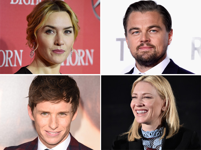 Kate Winslet, Leonardo DiCaprio, Eddie Redmayne e Cate Blanchett