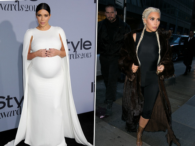 Kim Kardashian antes e depois da gravidez