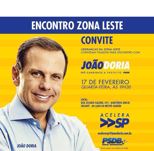 João Doria vai disputar a prévia do PSDB em que será definido candidato à prefeitura
