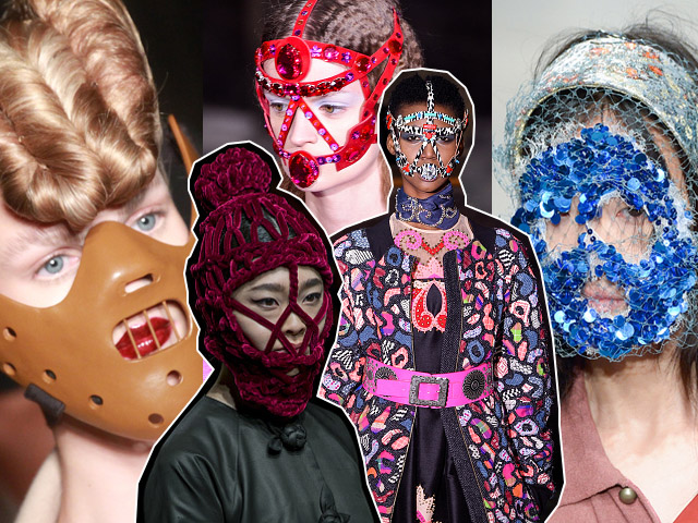 Máscaras inusitadas marcaram desfiles de moda da última temporada