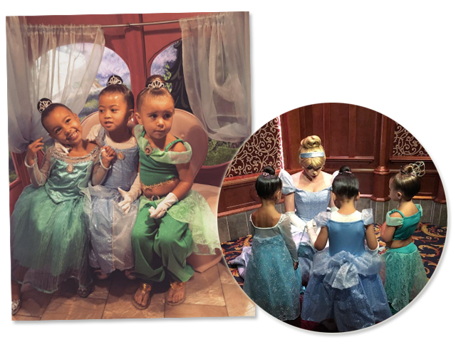 Bibidi Bobidi Boo: North, Ryan Romulus, e Penelope Disick sendo princesas por um dia na Disneylândia   || Créditos: Reprodução Instagram