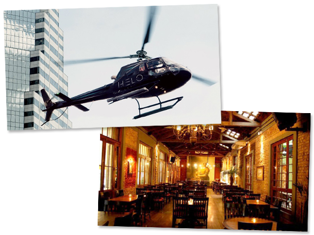 A FlyHelo e o Café Journal se uniram para oferecer uma experiência única: um passeio panorâmico de helicóptero seguido de um jantar romântico