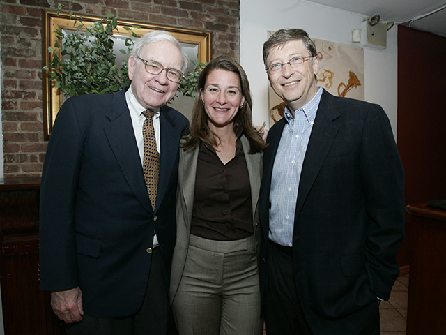 Warren Buffett com Bill e Melinda Gates