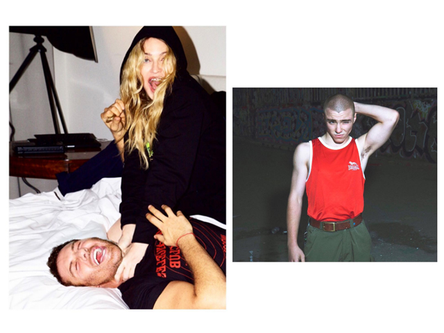 A esquerda, Madona em clique descontraído com Mert Alas, ao lado, Rocco em pose de modelo || Créditos: Reprodução Instagram