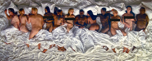 Esculturas de silicone do clipe "Famous" de Kanye West || Créditos: Reprodução 