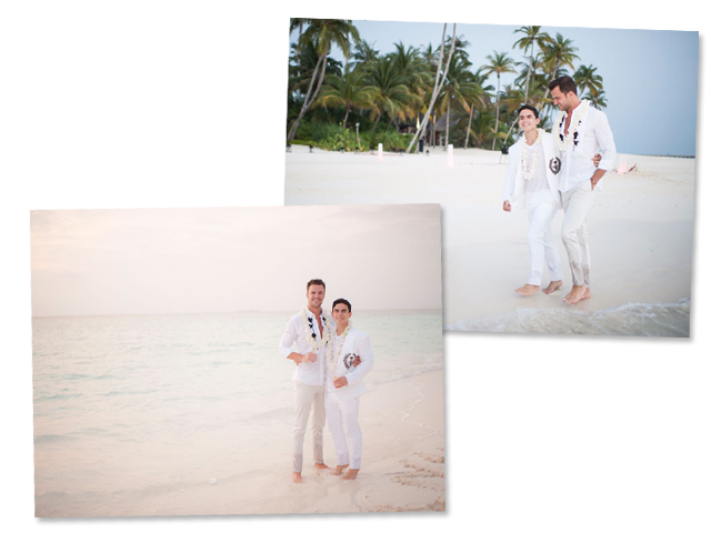 Marcelo Antunes e Rodrigo Beze: casamento nas Maldivas 