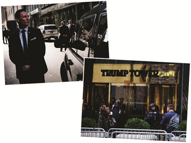 Agentes do Serviço Secreto cercam a Trump Tower, em NY