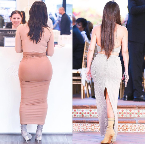 Antes e depois de Kim Kardashian: em 2014, à esquerda, e em 2016, à direita || Créditos: Reprodução Instagram