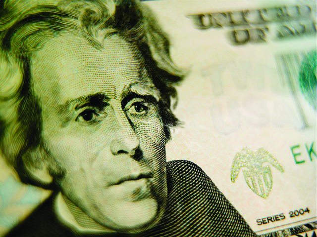 Rosto de Andrew Jackson na nota de 20 dólares || Créditos: Getty Images
