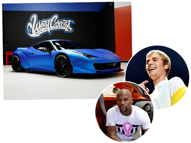 Bieber e sua Ferrari, e o boxeador Floyd Mayweather