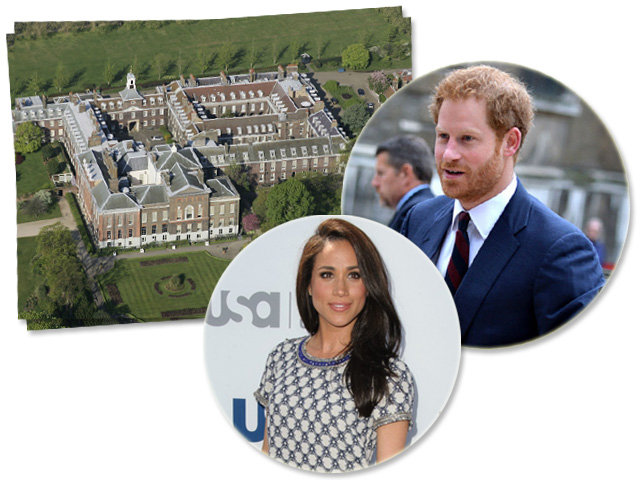 Vista aérea do Palácio de Kensington, onde Harry e Meghan estão
