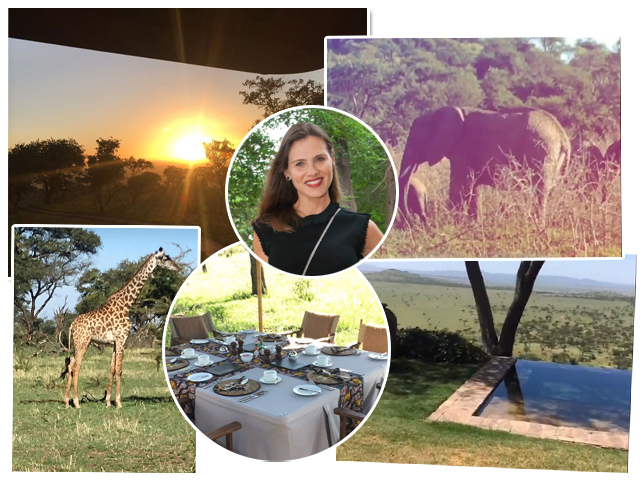 Nascer do sol, o passeio para ver de perto animais selvagens, como elefantes e girafas, almoço ao ar livre e a vista do hotel, no Quênia || Créditos: Reprodução / Instagram
