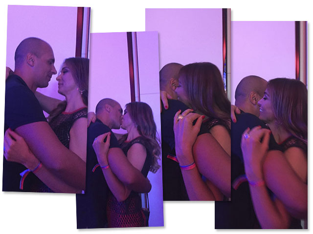 Mônica Martelli aos beijos com Marcelo Augusto durante o aniversário de Carol Sampaio no Copacabana Palace