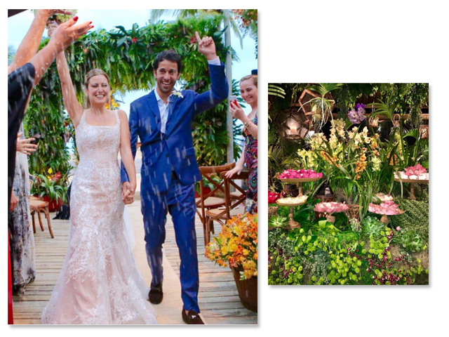 Bruna Aliperti e Alexandre Issa após o “sim” e detalhe da decoração do casamento que aconteceu em Trancoso! || Créditos: Reprodução / Instagram
