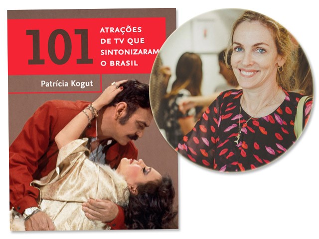 Patrícia Kogut e a capa do “101 atrações de TV que sintonizaram o Brasil” || Créditos: Divulgação