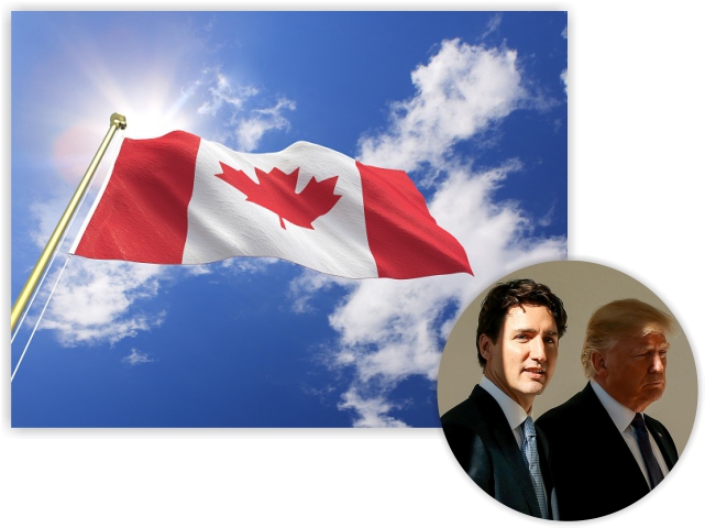 Justin Trudeau, PM do Canadá, faz sombra em Donald Trump