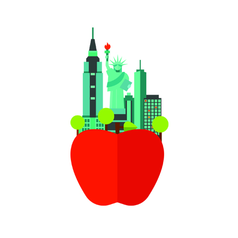 The big apple sign icon