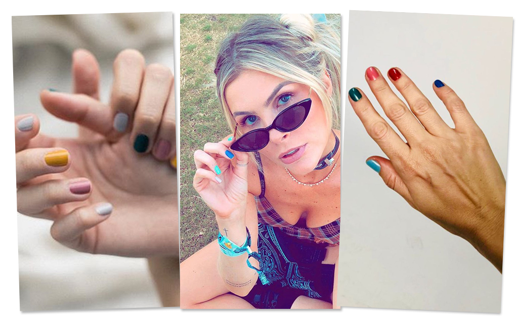Nova moda para unhas é pintar uma de cada cor. Você usaria? - Viva