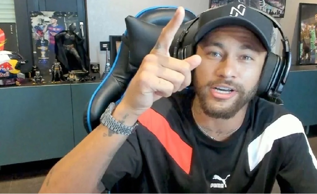 Neymar durante uma transmissão do Twitch