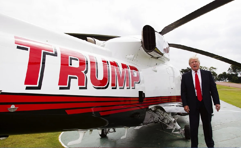 O presidente americano e um de seus Sikorskys