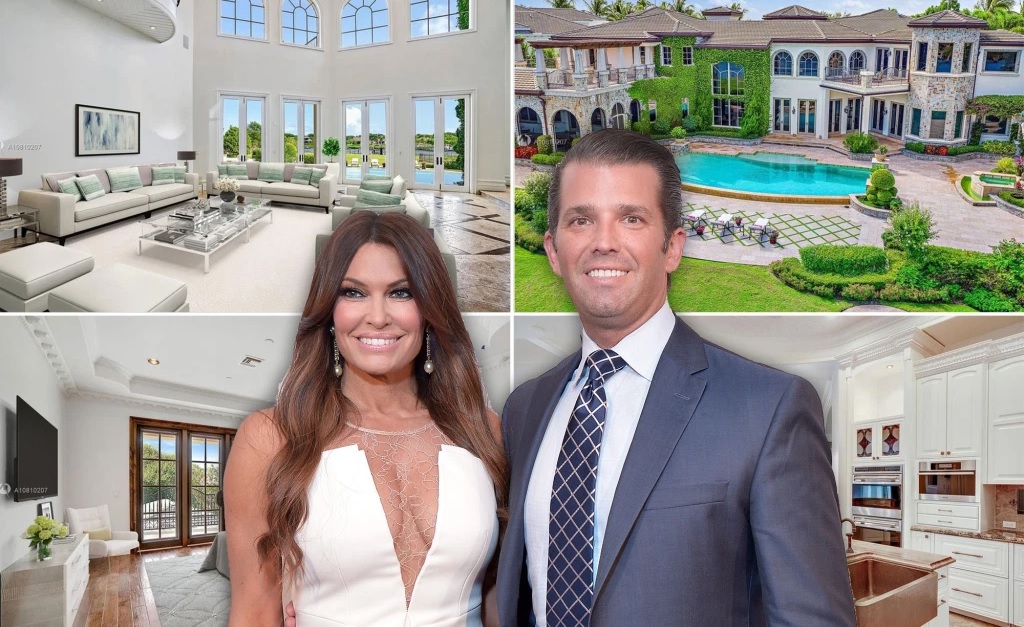 O casal Kimberly Guilfoyle e Donald Trump Jr. e seu novo lar na Flórida