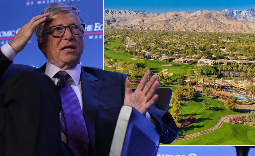 Bill Gates e a vista geral do The Vintage Club: paraíso de bilionários