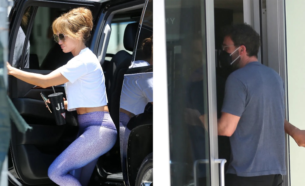 Jennifer Lopez e Ben Affleck chegando na Anatomy Gym de Miami