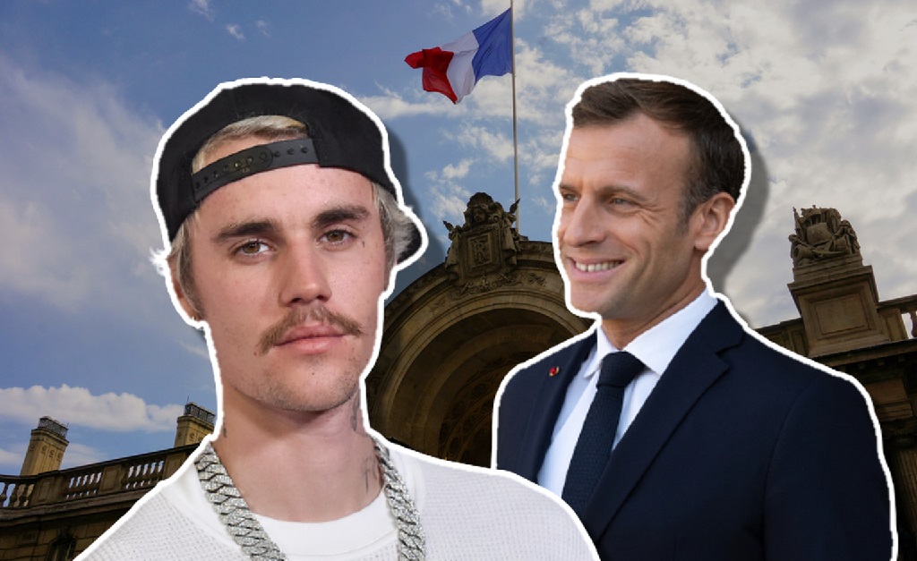 Justin Bieber e Emmanuel Macron