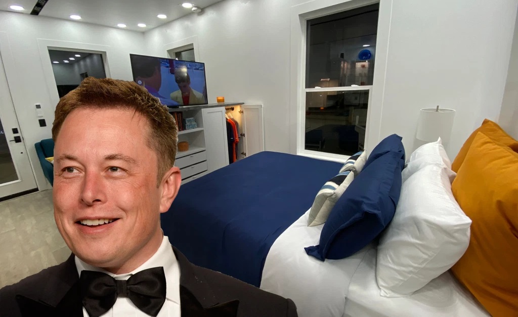 Elon Musk e uma imagem do novo endereço dele