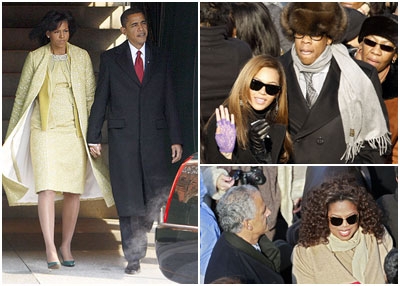 O primeiro-casal, Jay-Z e Beyoncé, Oprah Winfrey e Stedman Graham: mudança