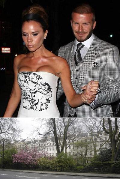 Victoria e David Beckham e a Eaton Square: gongo